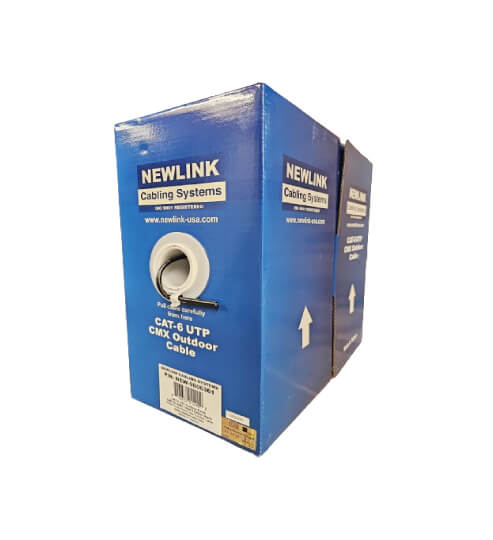 Cable UTP Newlink Cat6 exterior · 4 pares · 23 AWG · 305 m · Negro