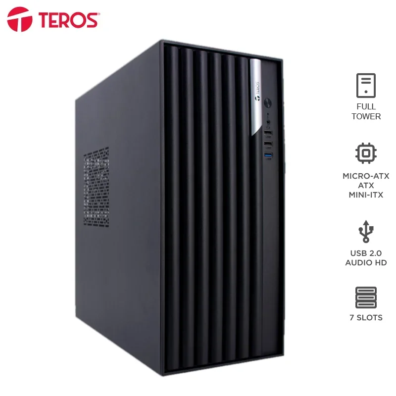 Case Teros TE-1036S con fuente 250W · E-ATX/ATX · negro