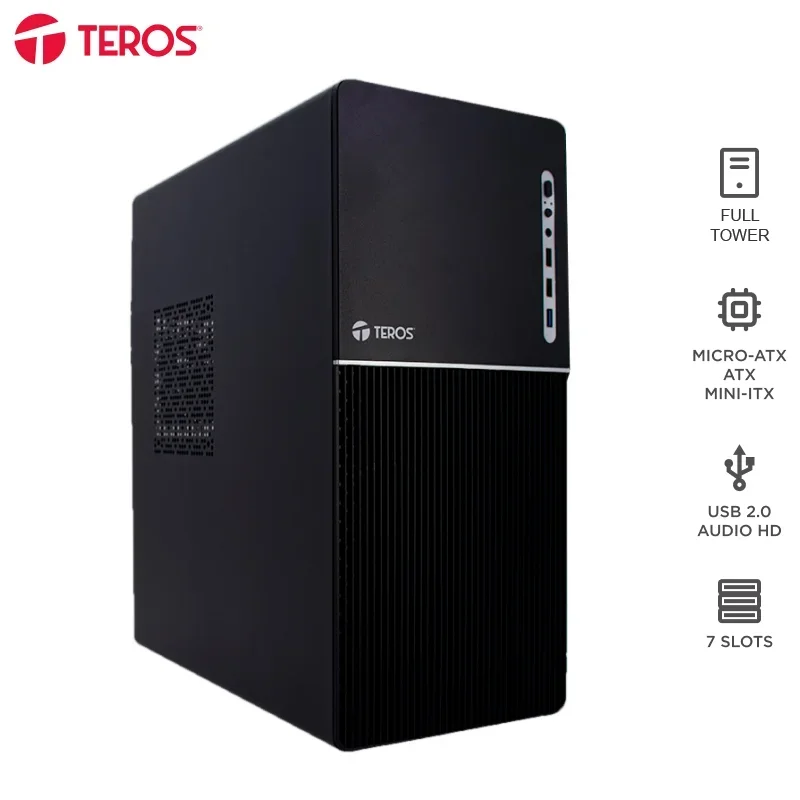 Case Teros TE-1037S con fuente 250W · E-ATX/ATX · negro