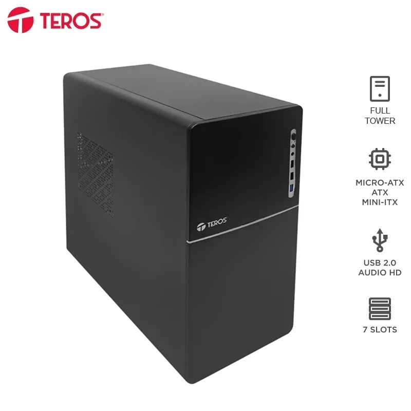 Case Teros TE-1038S con fuente 250W · E-ATX/ATX · negro
