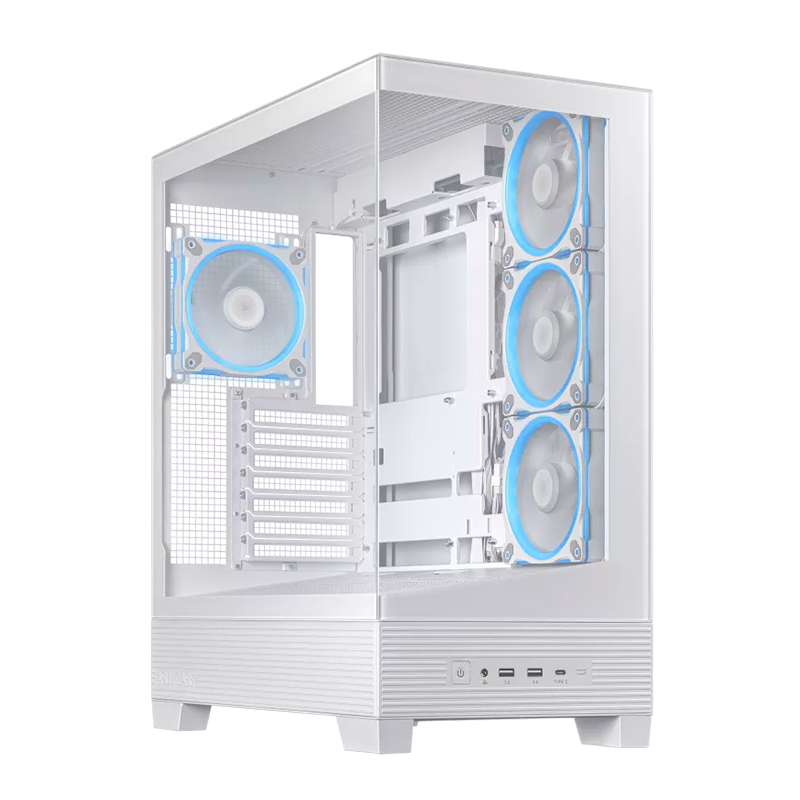 Case ASUS A31 Plus ATX · ARGB · vidrio templado · blanco