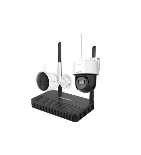Kit Wi-Fi 6 EasyLink Hikvision NKS424WBPH · NVS + domo PT 4 MP + bullet 4 MP