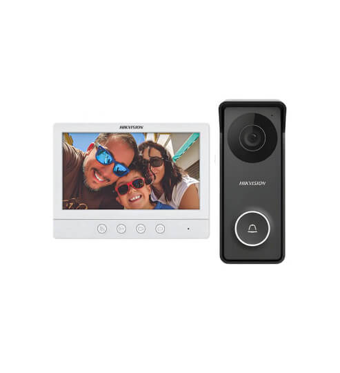 Kit de videoportero analógico Hikvision DS-KIS213 · Monitor y portero · 4 hilos