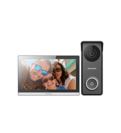 Kit de videoportero híbrido Hikvision DS-KIS313-P · Monitor y portero · 4 hilos