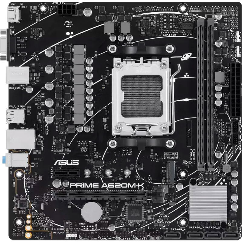 Placa madre ASUS Prime A620M-K · AM5 · DDR5 · Micro ATX