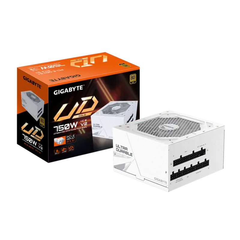 Fuente de poder Gigabyte UD750GM PG5 V2 Ice · 750W · 80 Plus Gold · ATX 3.1