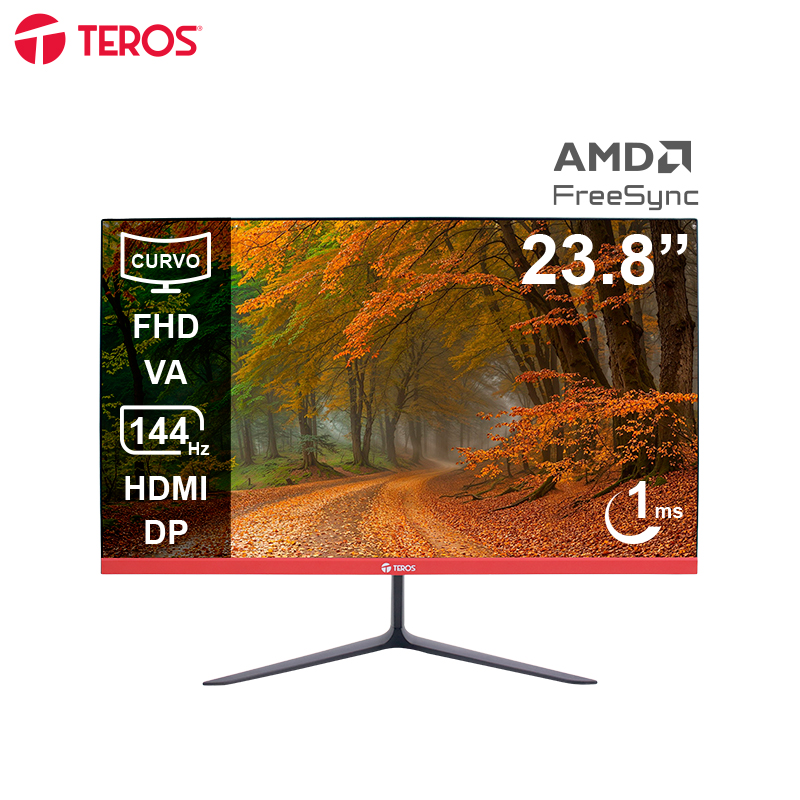 Monitor curvo Teros TE-2403S 23.8" · Full HD VA · 144 Hz · 1 ms