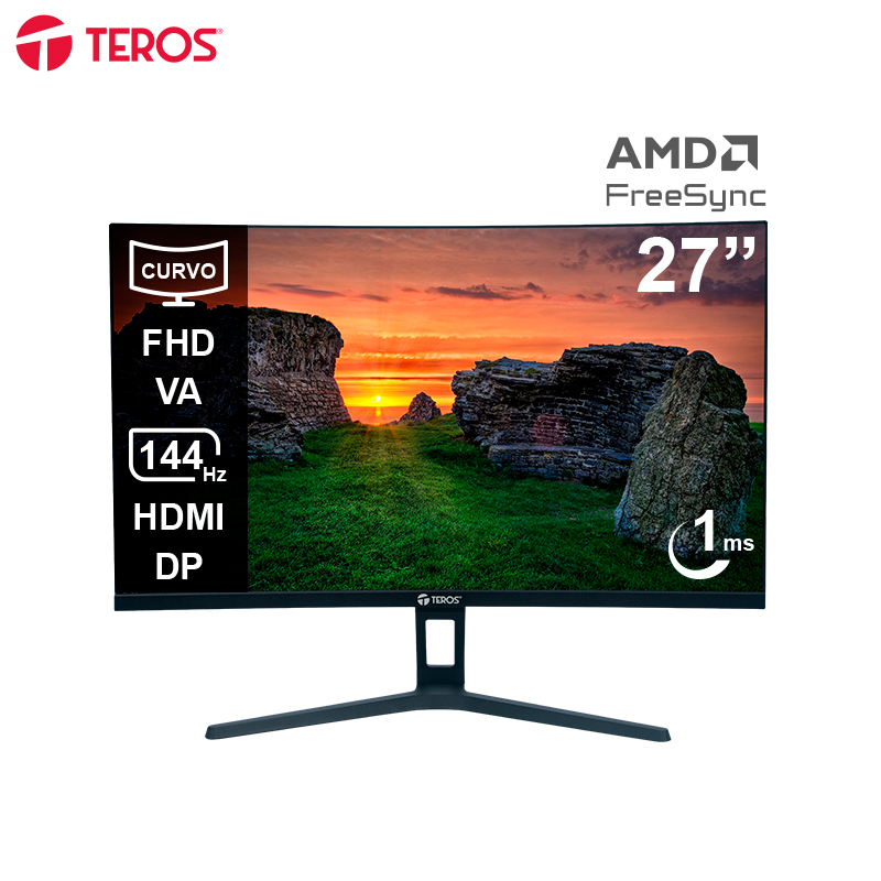 Monitor curvo Teros TE-2734S 27" · Full HD VA · 144 Hz · 1 ms