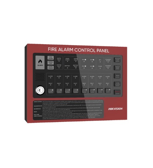 Panel de alarma contra incendio convencional Hikvision HF-C108 · 8 zonas · batería 24 V