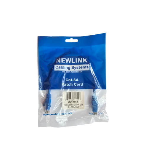 Patch cord Newlink Cat6a · 1 pie · Azul