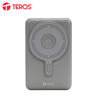 Power bank Teros TE-7060 · 10000 mAh · Carga inalámbrica magnética · Gris