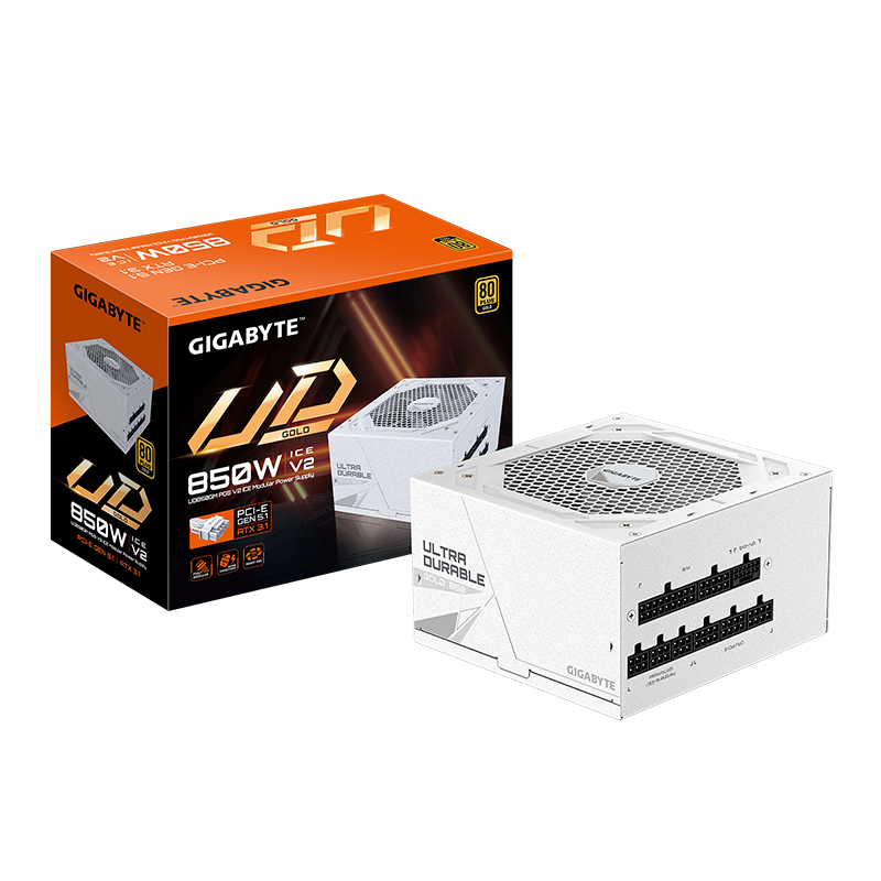 Fuente de poder Gigabyte UD850GM PG5 Ice · 850W · 80 Plus Gold · modular