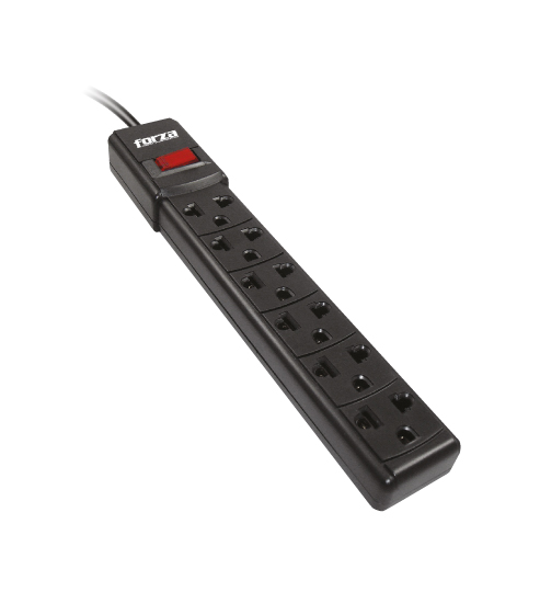 Regleta Forza FZ-FPS-001B · 6 tomas · Cable 90 cm · Negro