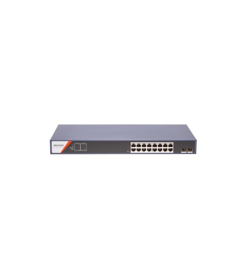 Switch Smart administrable Hikvision DS-3E1518P-SI-16P2F · 16 puertos PoE Gigabit · 2 SFP