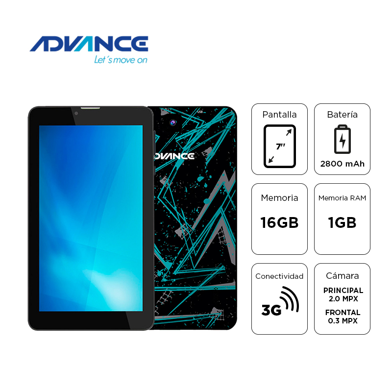Tablet Advance Prime PR6152 7" IPS · 1 GB RAM · 16 GB · 3G Dual SIM