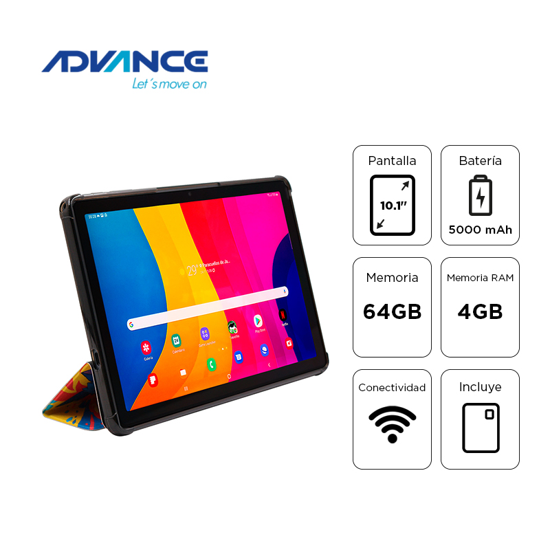 Tablet Advance SmartPad SP3703 10.1" · 4 GB RAM · 64 GB · WiFi · Gris